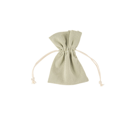 4 POCHONS TISSU COTELE VERT DE GRIS