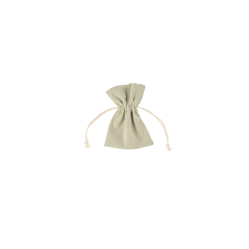 4 POCHONS TISSU COTELE VERT DE GRIS