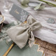 4 POCHONS TISSU COTELE VERT DE GRIS