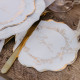 16 SERVIETTES BAPTEME CREME/OR