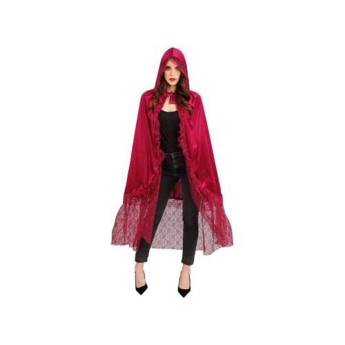 CAPE VELOURS ET DENTELLE BDX