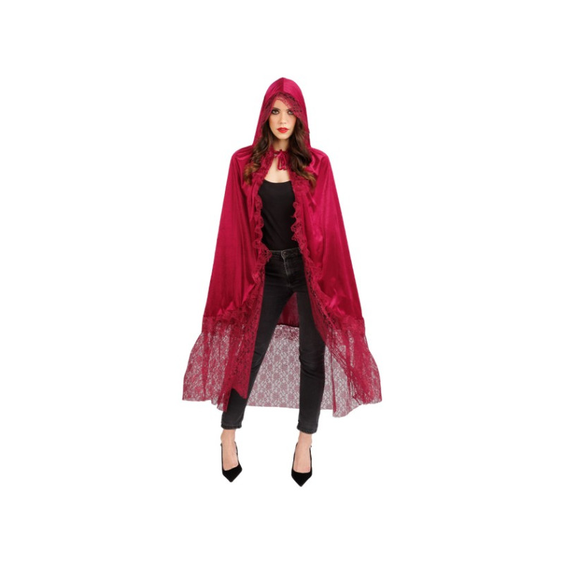 CAPE VELOURS ET DENTELLE BDX