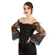 CORSET MANCHES DENTELLE NOIR L