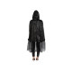 CAPE VELOURS DENTELLE NOIR 145CM