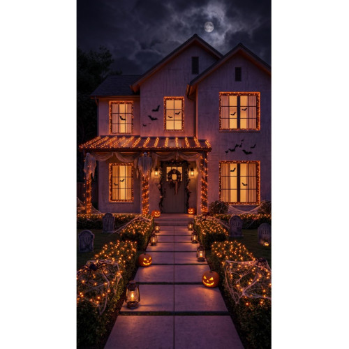 GUIRLANDE 100 LED ORANGE 10M
