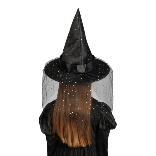 CHAPEAU DE SORCIERE NOIR/PAILLETTE ENFANT