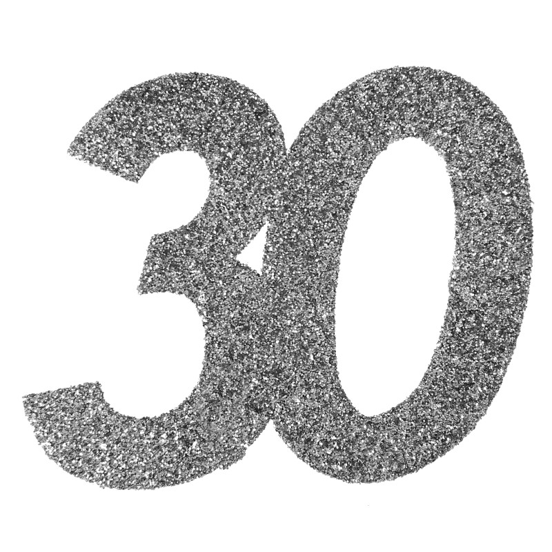 6 DECO A PARSEMER AGE 30 ARGENT