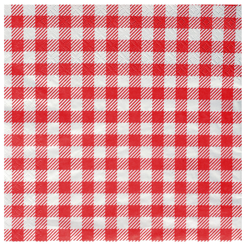 25 SERVIETTES VICHY 40X40CM