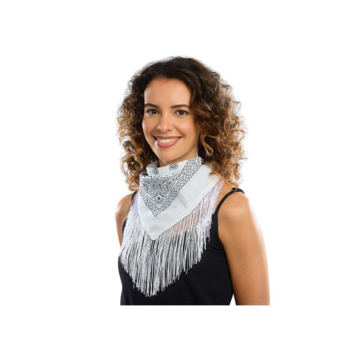 BANDANA A FRANGES BLANC