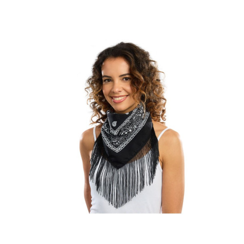 BANDANA A FRANGES NOIR