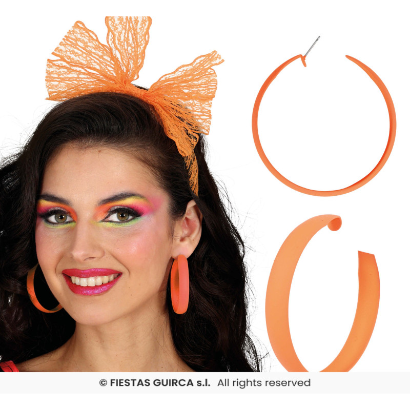BOUCLES D OREILLES CREOLES ORANGE