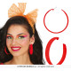 BOUCLES D OREILLES CREOLES ROUGE
