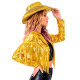 VESTE PAILLETTES FRANGES OR XL