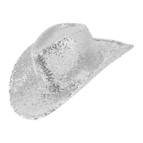 CHAPEAU COWBOY PAILLETTES ARGENT