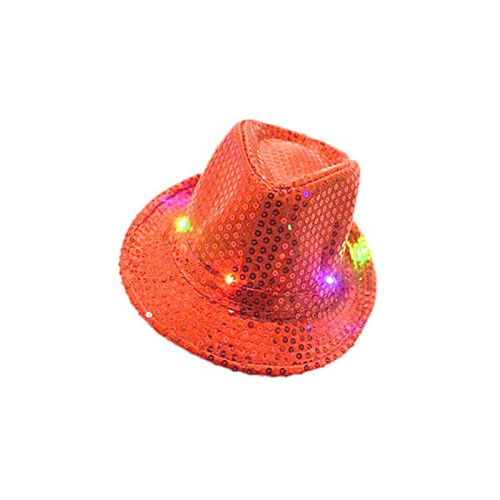 CHAPEAU LED SEQUIN ROUGE