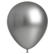 10 BALLONS CHROME ARGENT 30CM