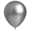 10 BALLONS CHROME ARGENT 30CM