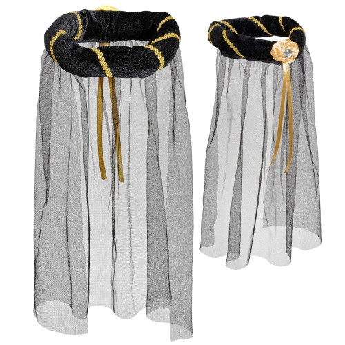 COUVRE CHEF MEDIEVAL VOILE NOIR