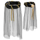 COUVRE CHEF MEDIEVAL VOILE NOIR