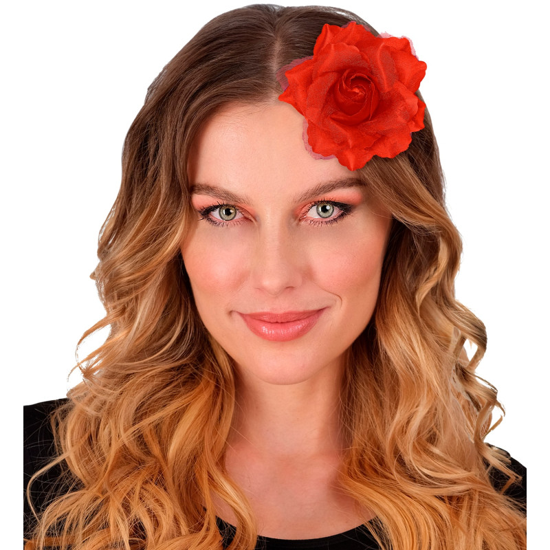 CLIP CHEVEUX ROSE ROUGE