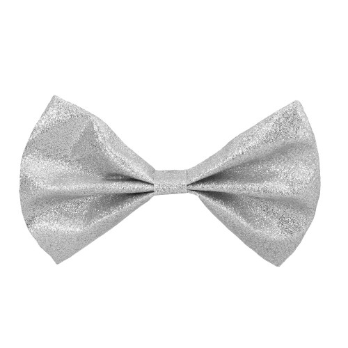 NOEUD PAPILLON GLITTER ARGENT