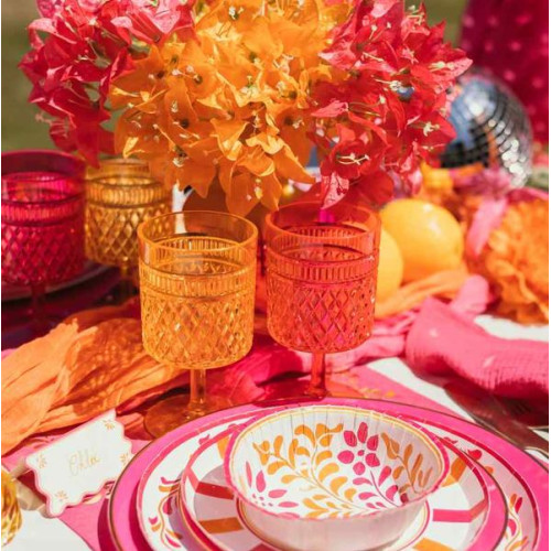 VERRE A PIED ORANGE 270ML