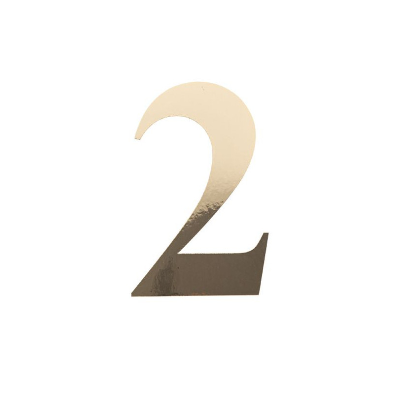 STICKER CHIFFRE 2 OR 15CM