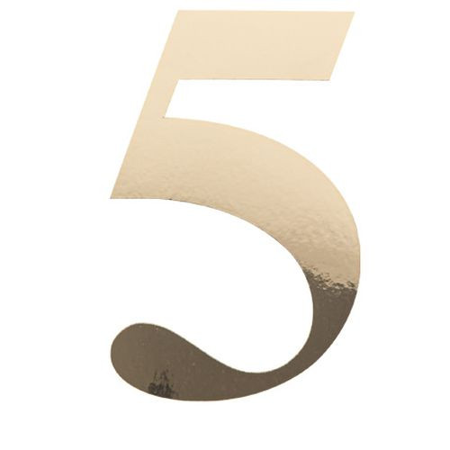 STICKER CHIFFRE 5 OR 15CM