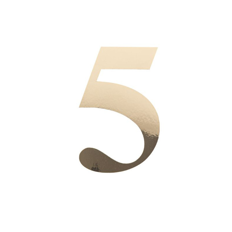 STICKER CHIFFRE 5 OR 15CM
