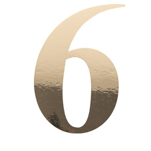 STICKER CHIFFRE 6 OR 15CM