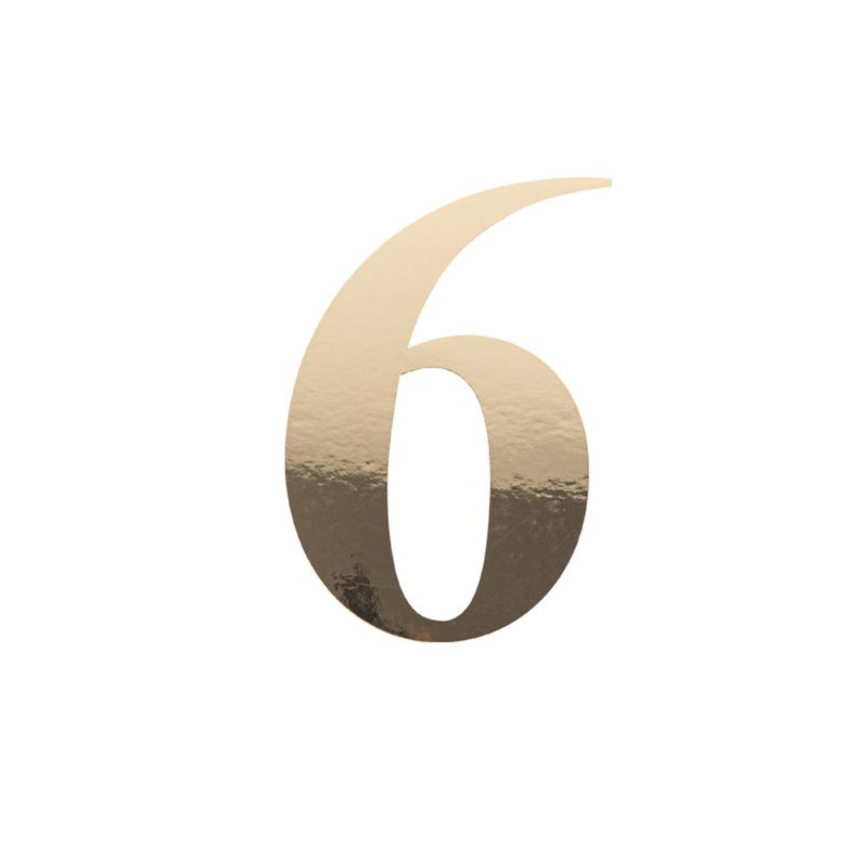 STICKER CHIFFRE 6 OR 15CM