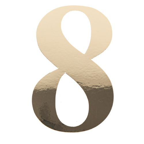 STICKER CHIFFRE 8 OR 15CM