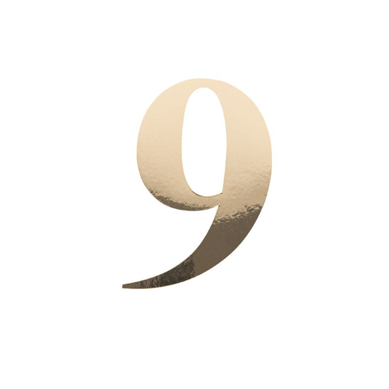 STICKER CHIFFRE 9 OR 15CM