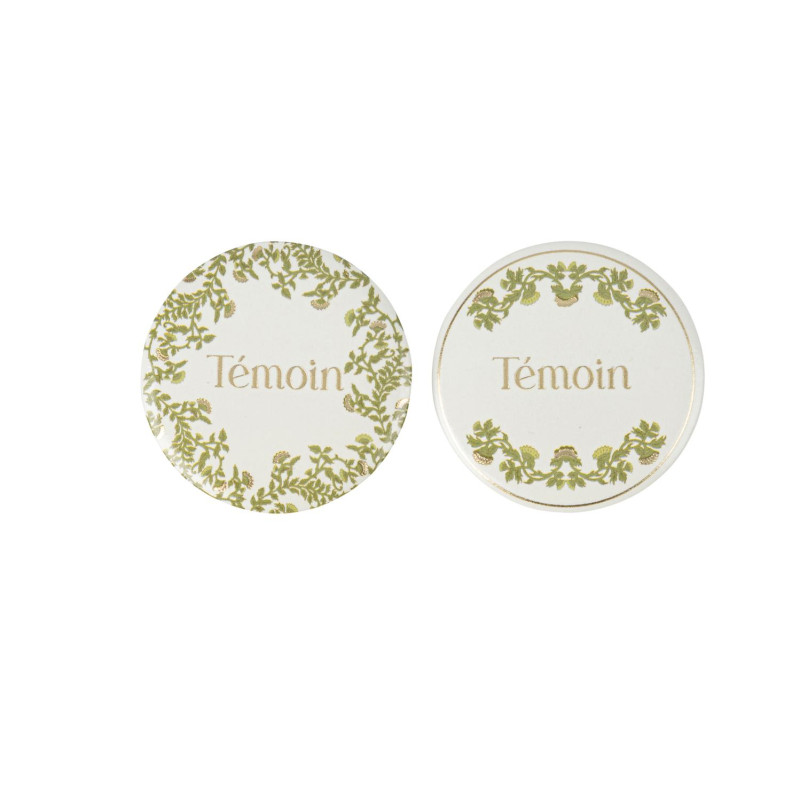 2 BADGES "TÉMOIN" BOTANICA VERT