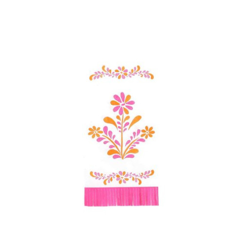 16 SERVIETTES FRANGES PINK/FRAMBOISE