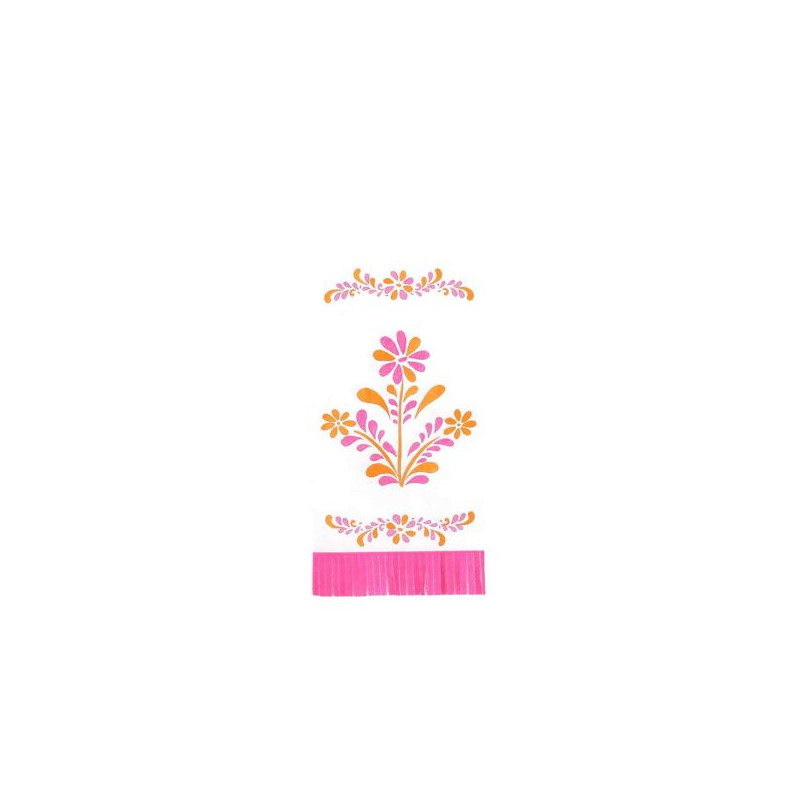 16 SERVIETTES FRANGES PINK/FRAMBOISE