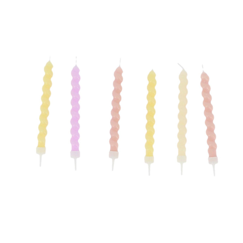 6 BOUGIES TORSADEES DEGRADE