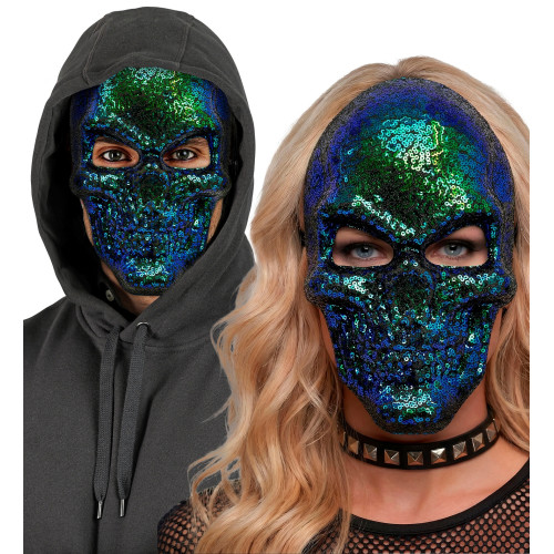 MASQUE TETE DE MORT PAILLETTES