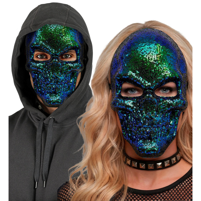 MASQUE TETE DE MORT PAILLETTES