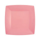 10 ASSIETTES CARRE ROSE PM