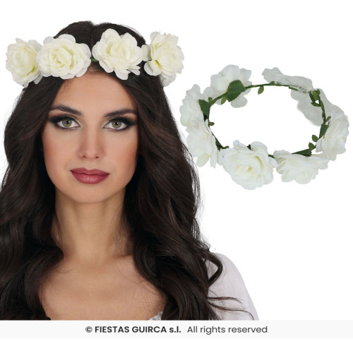 COURONNE DE ROSES BLANCHES