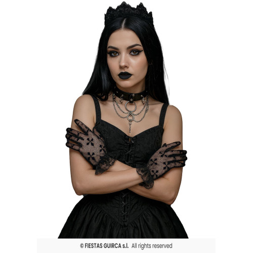 GANTS DENTELLE CROIX NOIRES