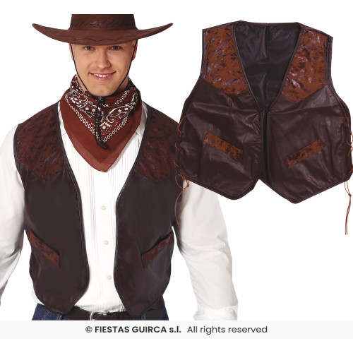 GILET MARRON SIMILICUIR