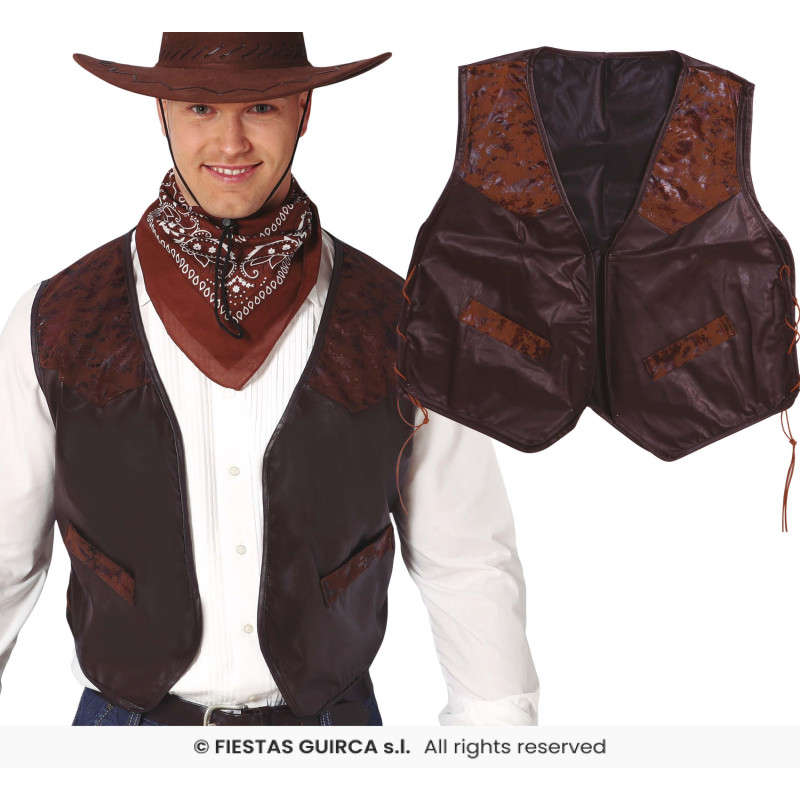 GILET MARRON SIMILICUIR