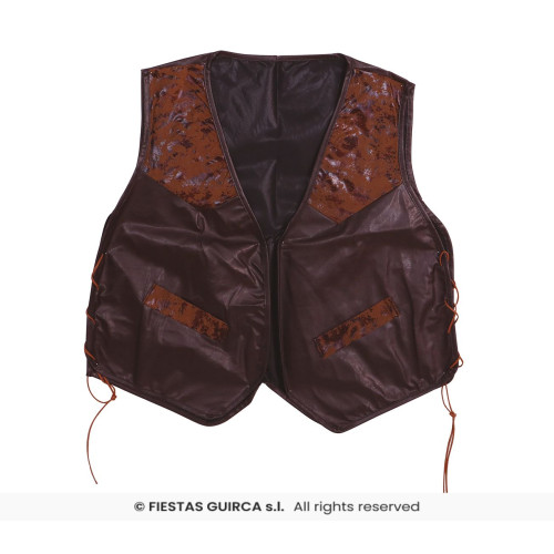 GILET MARRON SIMILICUIR