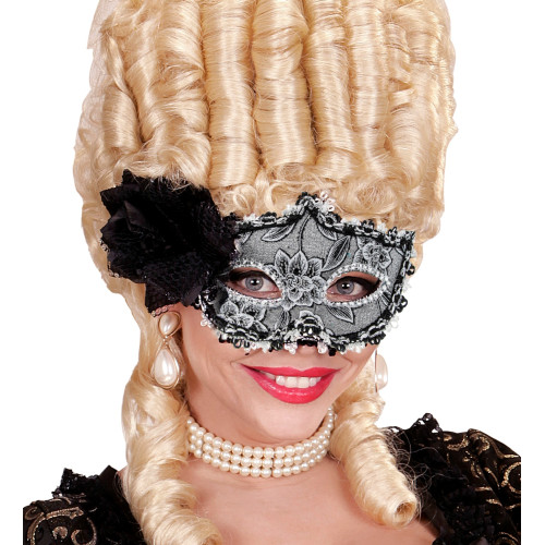 MASQUE AVEC ROSE NOIRE