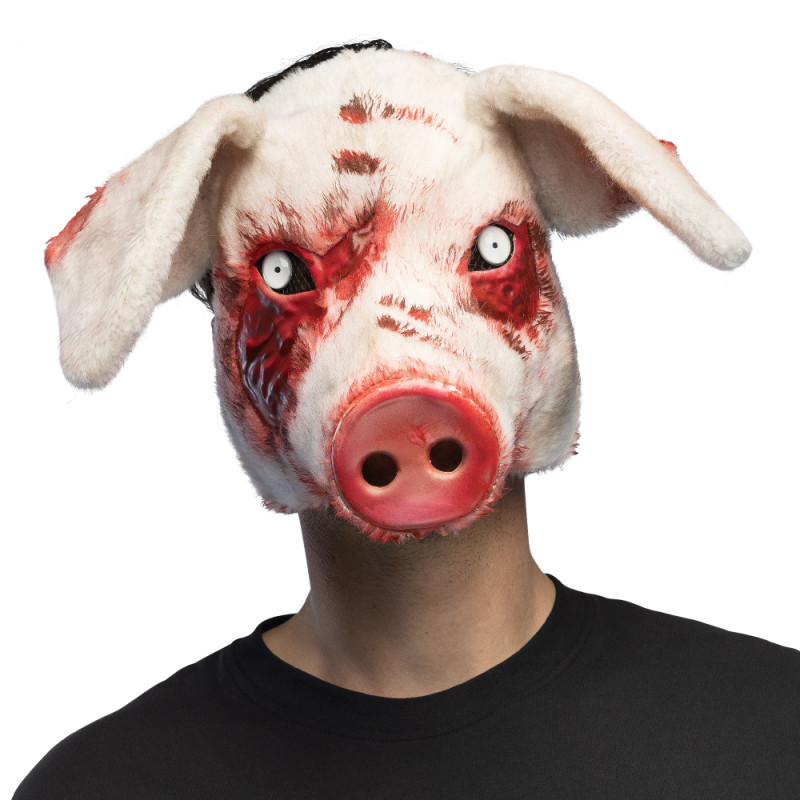 DEMI-MASQUE PELUCHE COCHON ENSANGLANTE