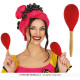 1 MARACAS EN BOIS ROUGE 20 CM