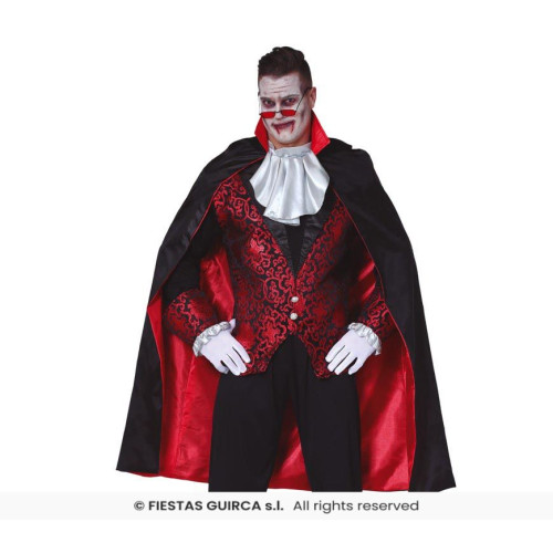CAPE NOIR AVEC FOURRURE ROUGE