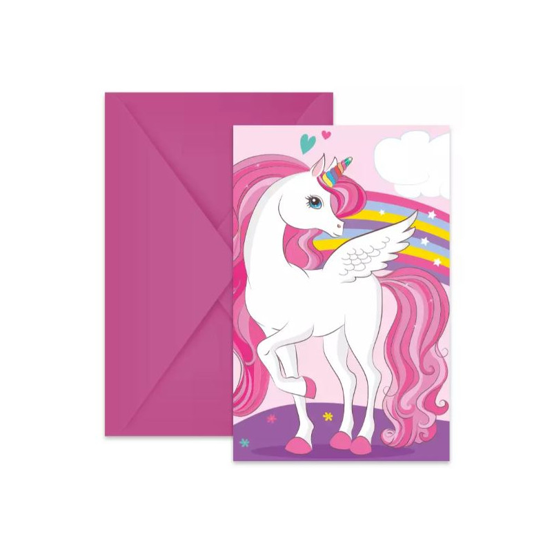 6 CARTE INVIT+ENVELOPPE LICORNE